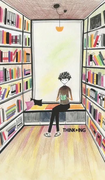 [LINE着せ替え] THINK+ING_05_bookの画像1