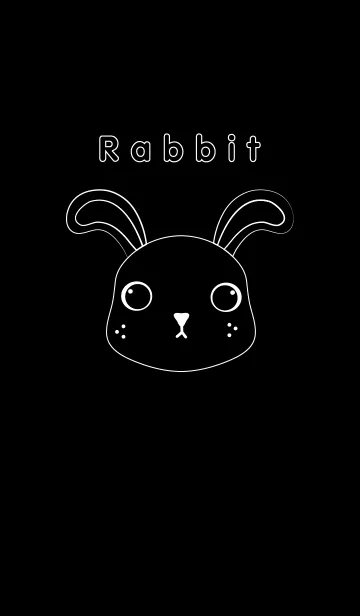 [LINE着せ替え] Rabbit and black backgroundの画像1