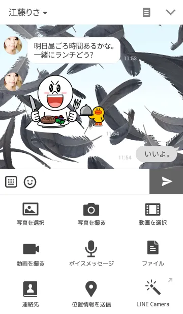 [LINE着せ替え] FALLING FEATHERS -BLACK-の画像4