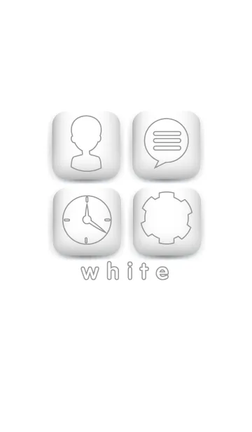 [LINE着せ替え] Simple White button themeの画像1