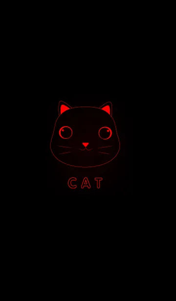 [LINE着せ替え] Red cat ( Black Background)の画像1