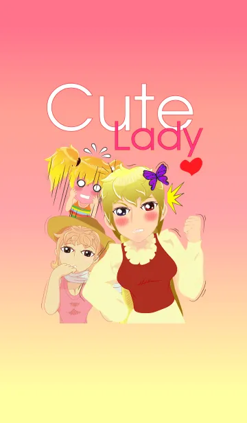 [LINE着せ替え] Theme Cartoon lady v.1.00の画像1