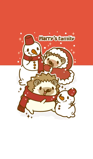 [LINE着せ替え] ハリーさん一家 雪だるまverの画像1