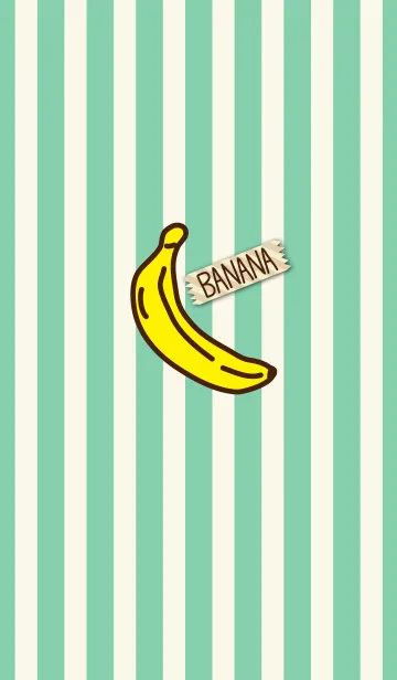 [LINE着せ替え] バナナ-黄緑ストライプ-の画像1