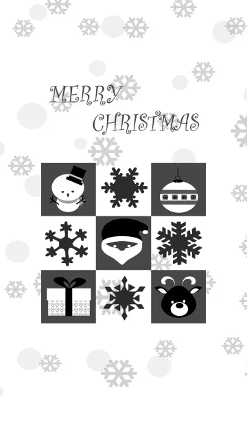 [LINE着せ替え] Merry Christmas black and whiteの画像1