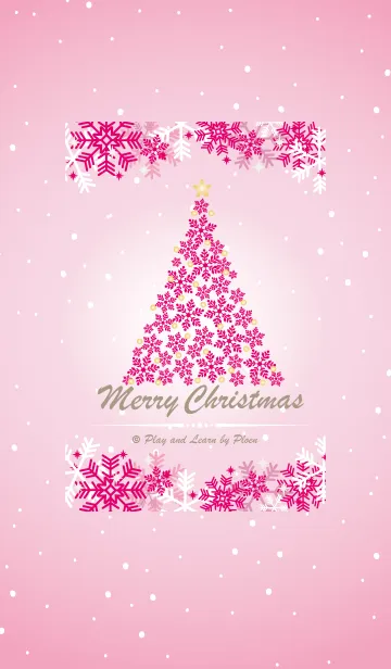 [LINE着せ替え] Christmas with snowflakes : Pink Loverの画像1
