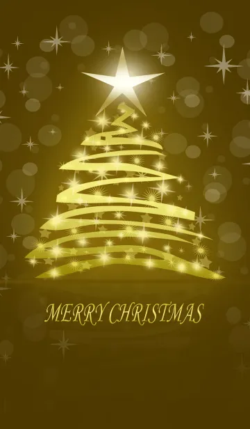 [LINE着せ替え] Merry Christmas with golden decorationの画像1