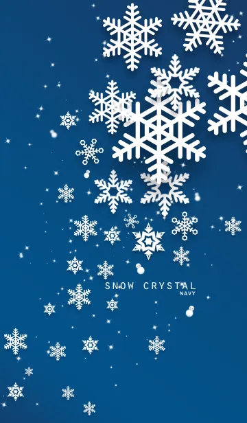 [LINE着せ替え] 雪の結晶ネイビーの画像1