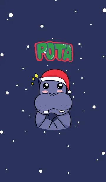 [LINE着せ替え] Pota The Hippo : Christmas Dayの画像1