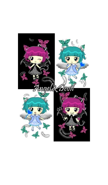 [LINE着せ替え] 天使ちゃんと悪魔ちゃんの画像1