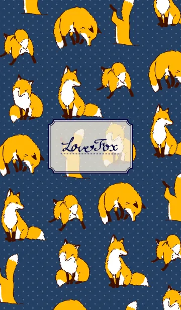 [LINE着せ替え] Love Fox[紺]の画像1