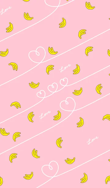 [LINE着せ替え] バナナ-ピンク-の画像1
