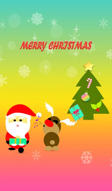 [LINE着せ替え] Christmas day with colorful backgroundの画像1