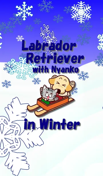 [LINE着せ替え] Labrador Retriever with Nyanko in Winterの画像1
