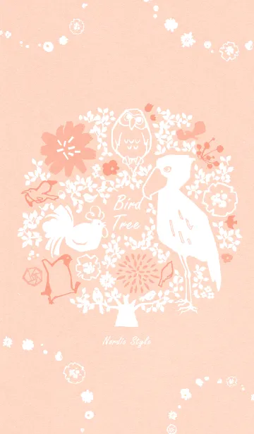 [LINE着せ替え] 北欧 Bird Tree - ピンク -の画像1