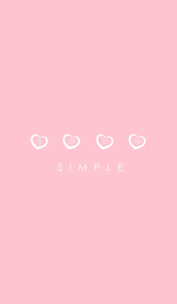 シンプル ハート(ピンク)の着せ替えメイン画像