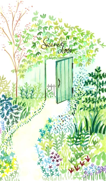[LINE着せ替え] secret green doorの画像1