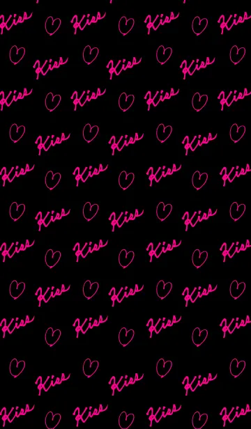 [LINE着せ替え] Kissたくさん-ブラックピンク-の画像1