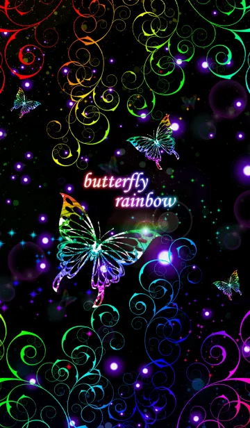 [LINE着せ替え] butterfly rainbowの画像1