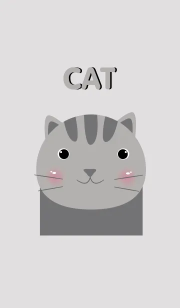 [LINE着せ替え] Simple gray cat themeの画像1