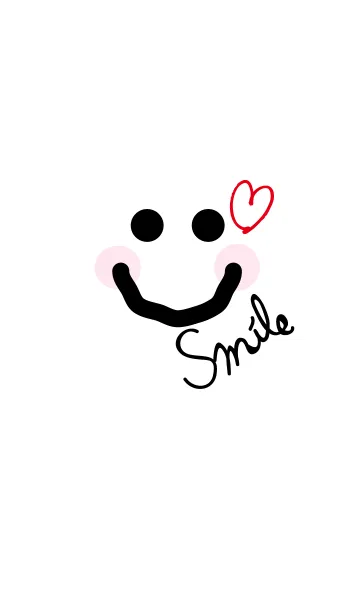 [LINE着せ替え] スマイル-ホワイトハート-の画像1