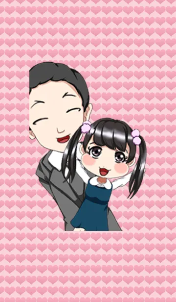 [LINE着せ替え] ラブリーゆるふわ お受験 娘と父の画像1
