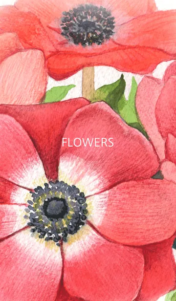 [LINE着せ替え] water color_flowers_12の画像1