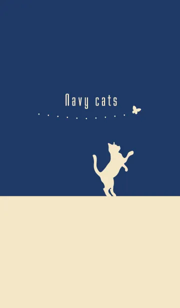 [LINE着せ替え] シンプルな猫 ネイビーの着せ替え(UD ver.)の画像1
