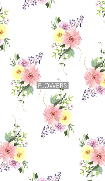[LINE着せ替え] water color flowers_14の画像1