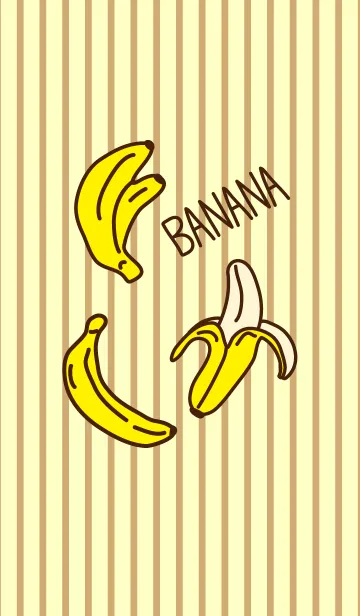 [LINE着せ替え] バナナ-茶色縦縞-の画像1