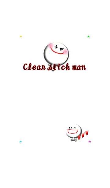 [LINE着せ替え] 透明棒人間（白）の画像1