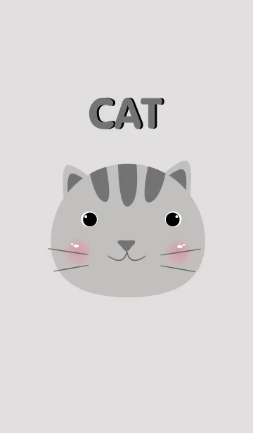 [LINE着せ替え] Simple gray cat theme v.2の画像1