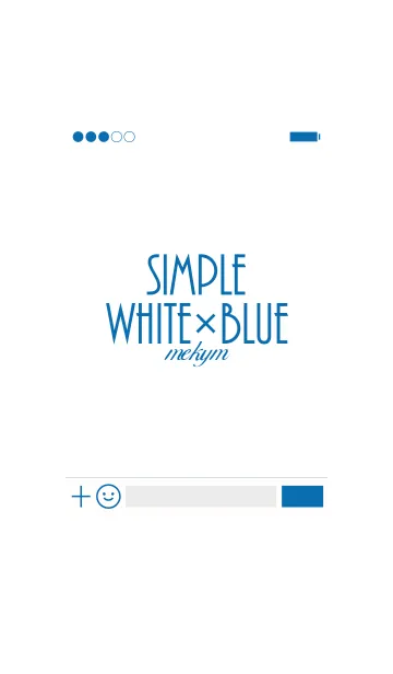 [LINE着せ替え] Simple[White+Blue]の画像1