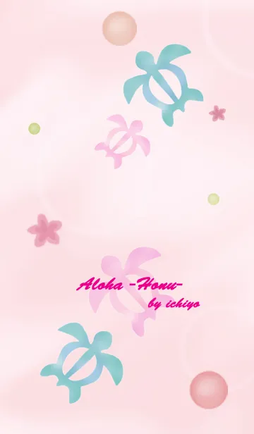 [LINE着せ替え] Aloha -Honu- Pink ver. by ichiyoの画像1