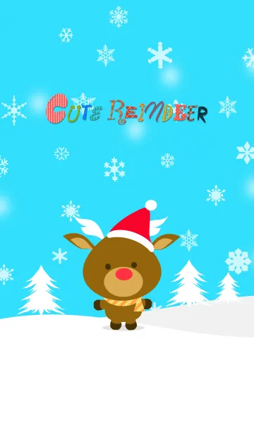 [LINE着せ替え] Cute Reindeer in winter sceneの画像1