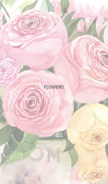 [LINE着せ替え] water color flowers_18の画像1