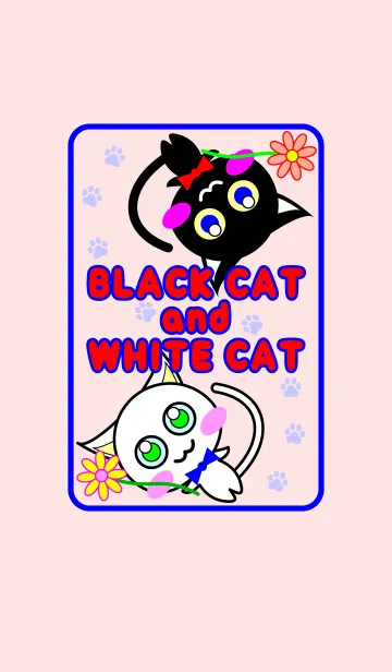 [LINE着せ替え] BLACK CAT and WHITE CATの画像1