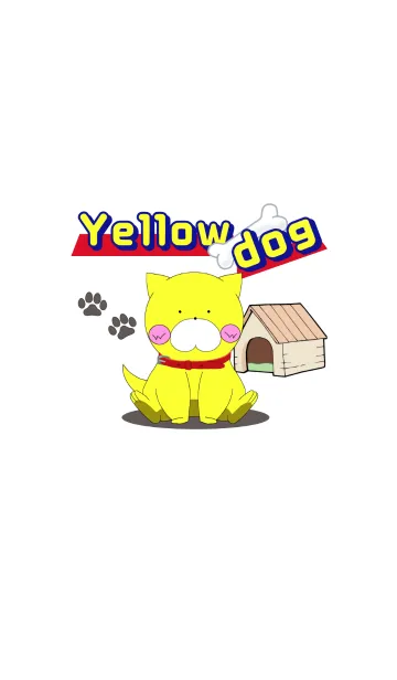 [LINE着せ替え] 黄色い犬の着せ替えの画像1