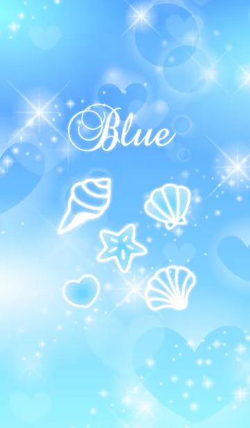 [LINE着せ替え] かわいい★キラキラブルーの着せかえの画像1