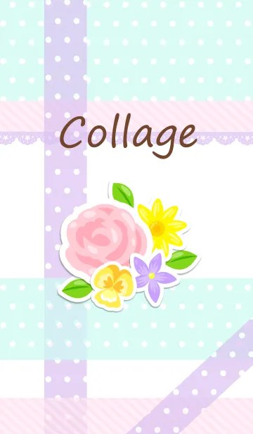 [LINE着せ替え] 大人可愛いお花のコラージュきせかえの画像1