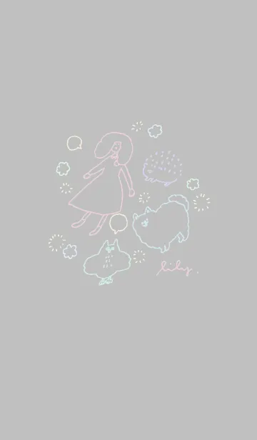 [LINE着せ替え] リリーのゆるいどうぶつたちの画像1