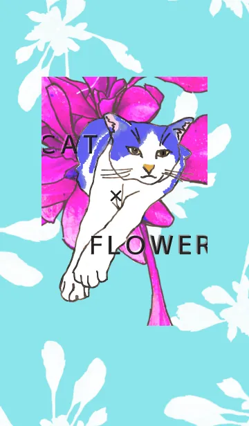 [LINE着せ替え] Cat and flowersの画像1