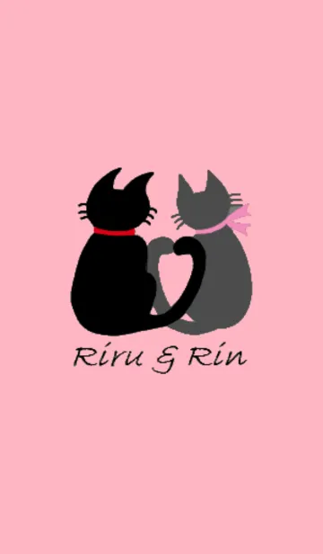 [LINE着せ替え] 黒猫のリル＆リン♪の画像1