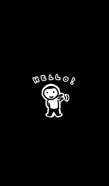 Black theme of flat head boyのLINE着せ替え
