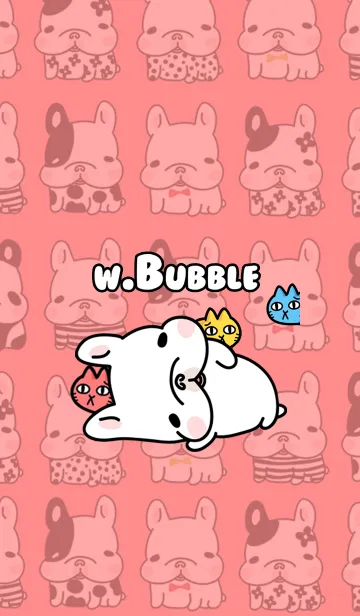 French Bulldog-White BubbleのLINE着せ替え