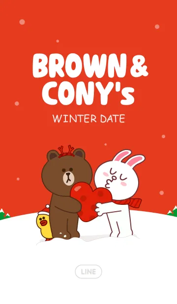 [LINE着せ替え] ブラウン&コニー 冬のほっこりデートの画像1
