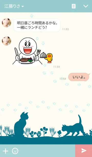 [LINE着せ替え] CAT ＆ FLOWERSの画像3