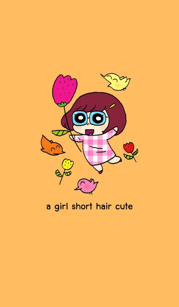[LINE着せ替え] a girl short hair cuteの画像1