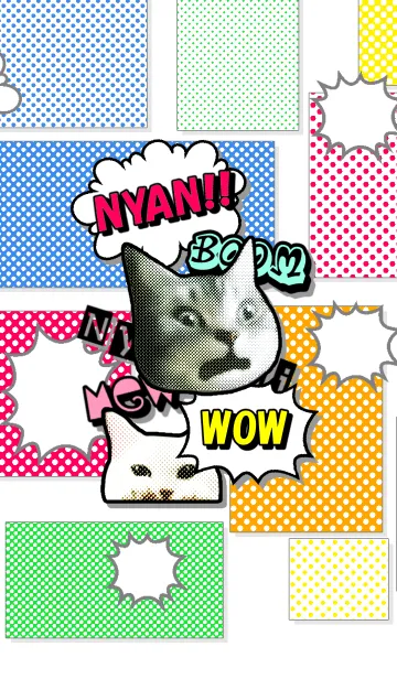 テンション高めに着せかえる猫のLINE着せ替え
