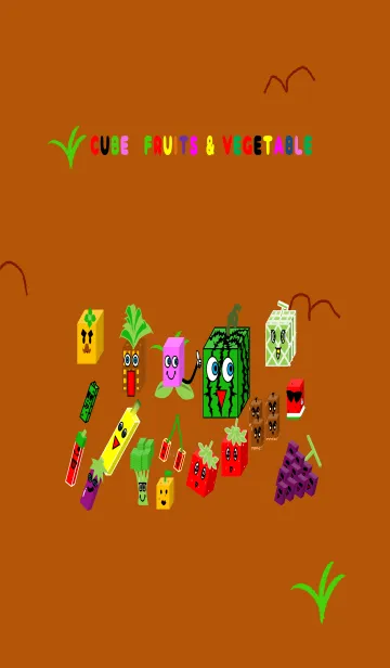 [LINE着せ替え] 四角い野菜と果物の画像1